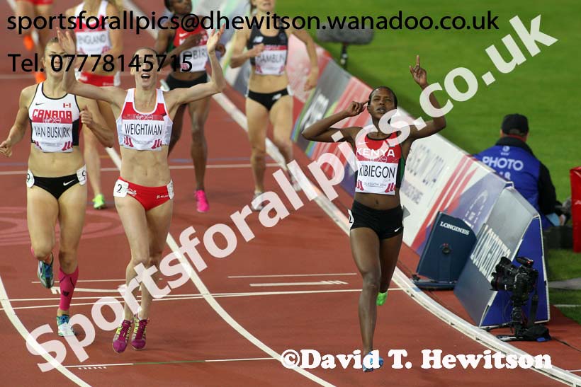 Laura Weightman (England) finishing 2nd in the 1500 metres, 2014 Commonwealth Games, Glasgow. Photo: David T. Hewitson/Sports for All Pics